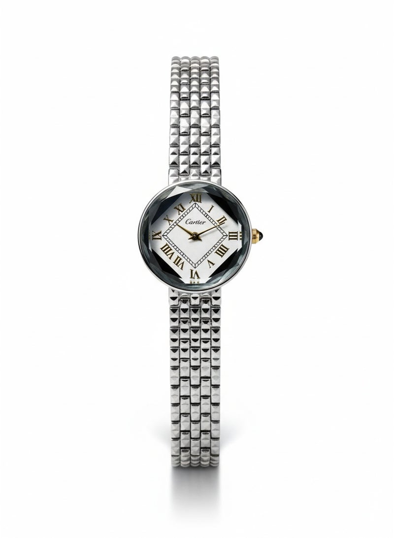 كارتييه ساعة كارتييه كوارتز بسوار من الفولاذ المقاوم للصدأ ومينا روماني - Image 1